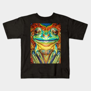 Froggy Animal Spirit (11.1) - Trippy Psychedelic Frog Kids T-Shirt